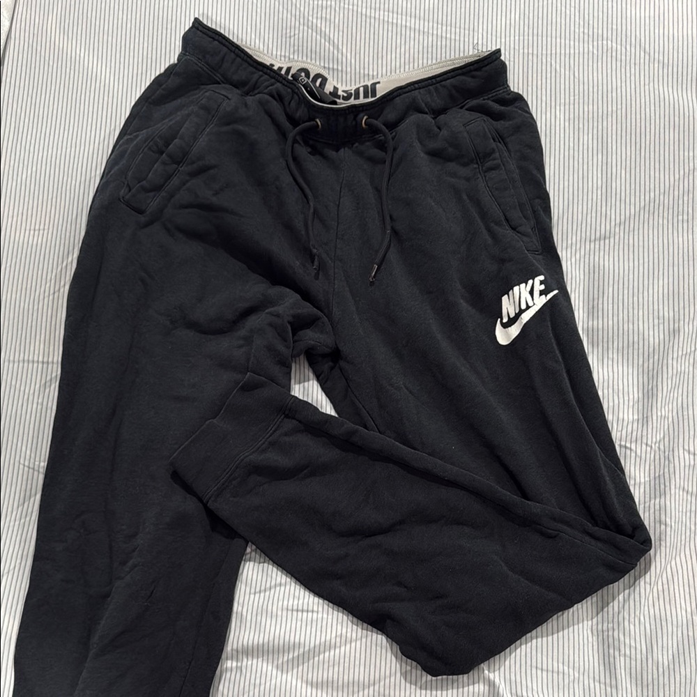 Nike Black Sweatpants with White Logo